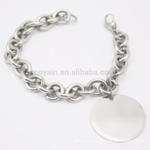 Baratos sencilla de acero inoxidable en blanco de plata pulsera de cadena cadena de encanto